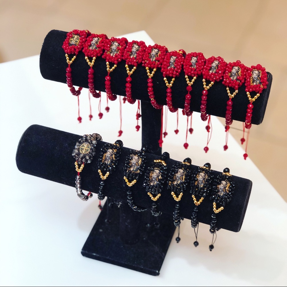Saint Benedict red crystals bracelet